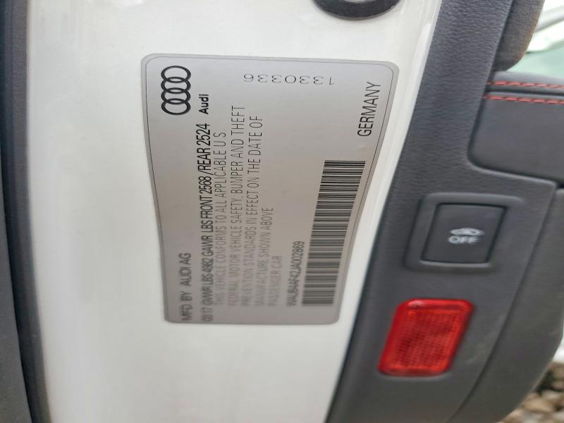 Продажа на аукционе авто 2018 Audi S4, vin: WAUB4AF42JA002869, номер лота: 53950346