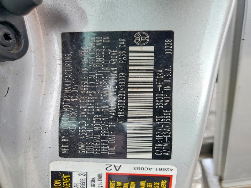 54386016 :رقم المزاد ، 4T1BK3DB2BU418339 vin ، 2011 Toyota Avalon مزاد بيع