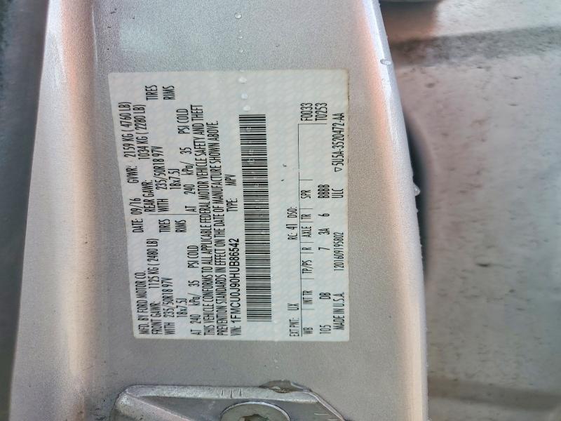 Aukcja sprzedaży 2017 Ford Escape, vin: 1FMCU0J90HUB86542, numer aukcji: 52521916