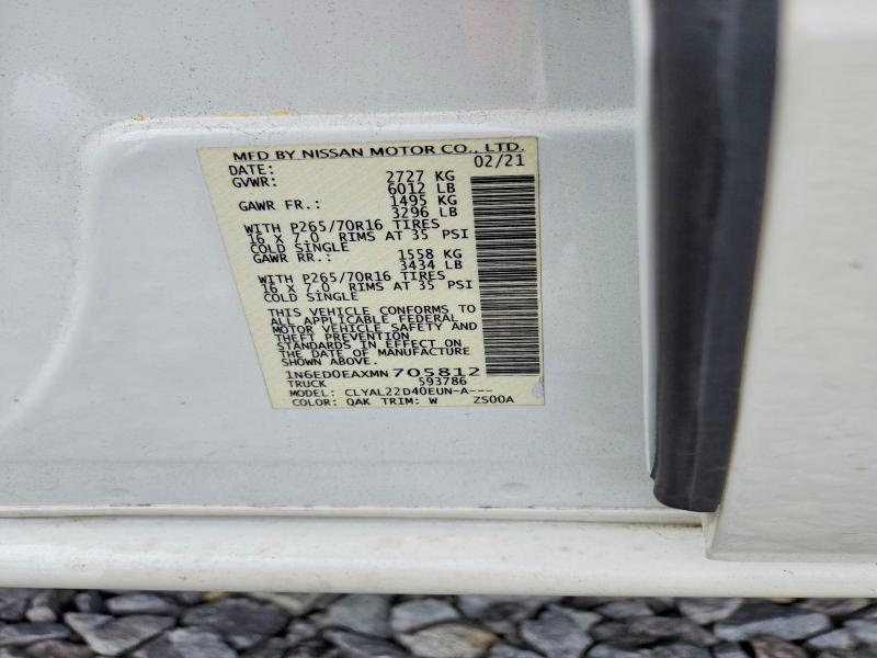 52428436 :رقم المزاد ، 1N6ED0EAXMN705812 vin ، 2021 Nissan Frontier مزاد بيع