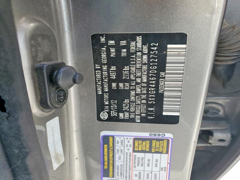 53925636 :رقم المزاد ، 5XXGR4A67DG127542 vin ، 2013 Kia Optima مزاد بيع