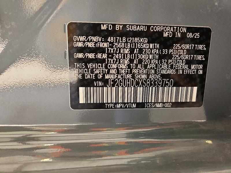 Aukcja sprzedaży 2025 Subaru Crosstrek, vin: JF2GUHDCXS8339750, numer aukcji: 53297526
