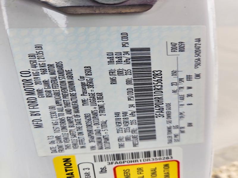 Aukcja sprzedaży 2013 Ford Fusion, vin: 3FA6P0HR1DR356283, numer aukcji: 54765496