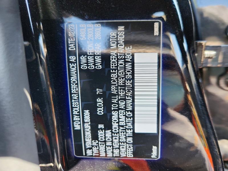Продаж на аукціоні авто 2023 Polestar 2, vin: YSMEG3KA3PL158094, номер лоту: 53556676