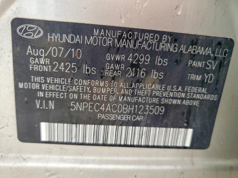 Aukcja sprzedaży 2011 Hyundai Sonata, vin: 5NPEC4AC0BH123509, numer aukcji: 54076596