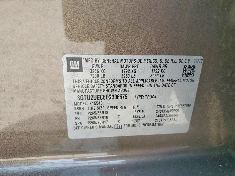 Продаж на аукціоні авто 2014 Gmc Sierra, vin: 3GTU2UEC6EG306676, номер лоту: 55320736