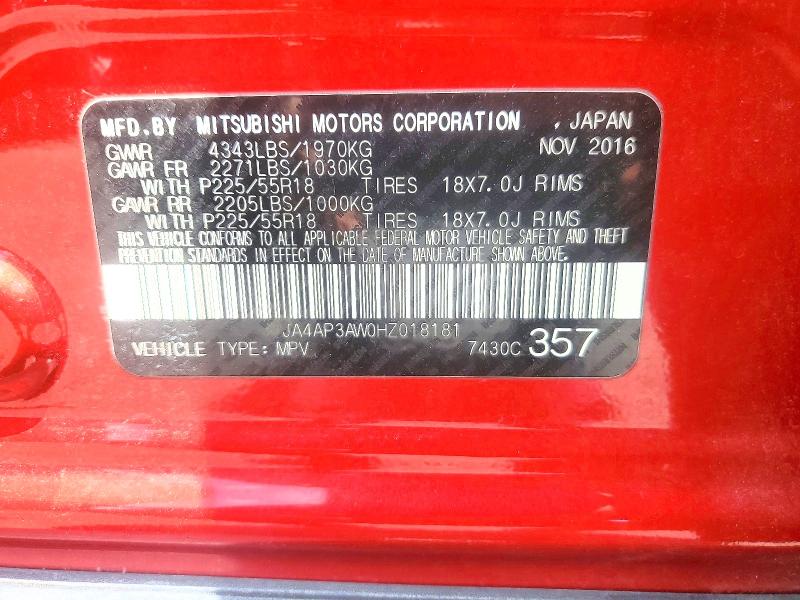 Aukcja sprzedaży 2017 Mitsubishi Outlander Sport, vin: JA4AP3AW0HZ018181, numer aukcji: 52233946
