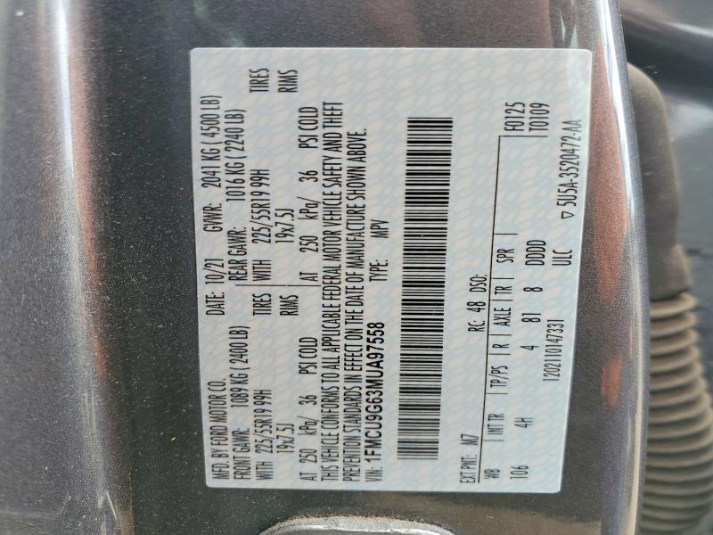 Продажа на аукционе авто 2021 Ford Escape, vin: 1FMCU9G63MUA97558, номер лота: 52758246