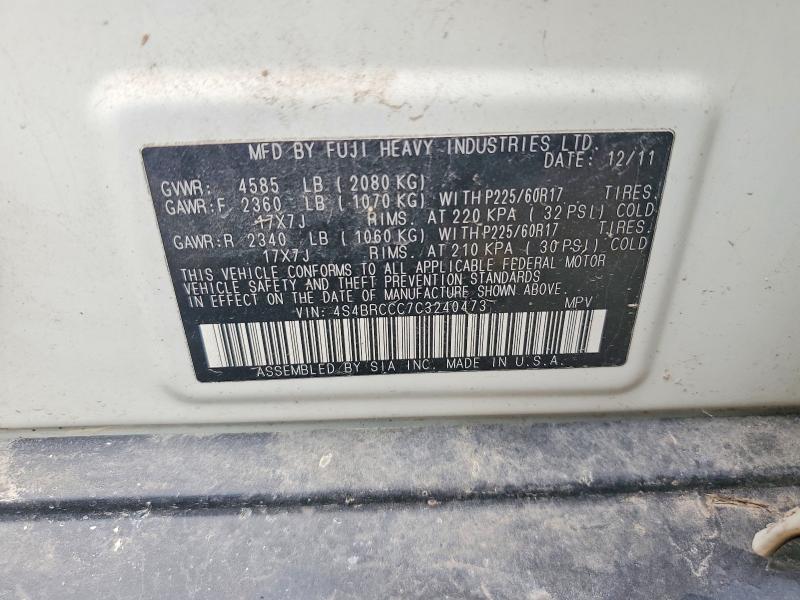 Продаж на аукціоні авто 2012 Subaru Outback, vin: 4S4BRCCC7C3240473, номер лоту: 53453516