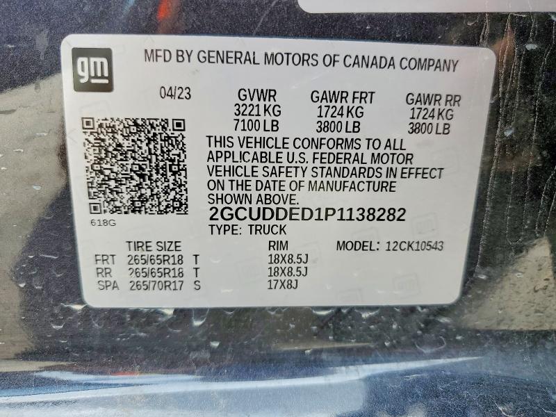 Продажа на аукционе авто 2023 Chevrolet Silverado, vin: 2GCUDDED1P1138282, номер лота: 55704906