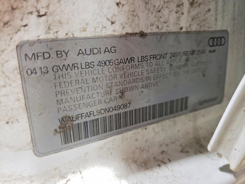 2013 Audi A4 მანქანა იყიდება აუქციონზე, vin: WAUFFAFL9DN049087, აუქციონის ნომერი: 52664756