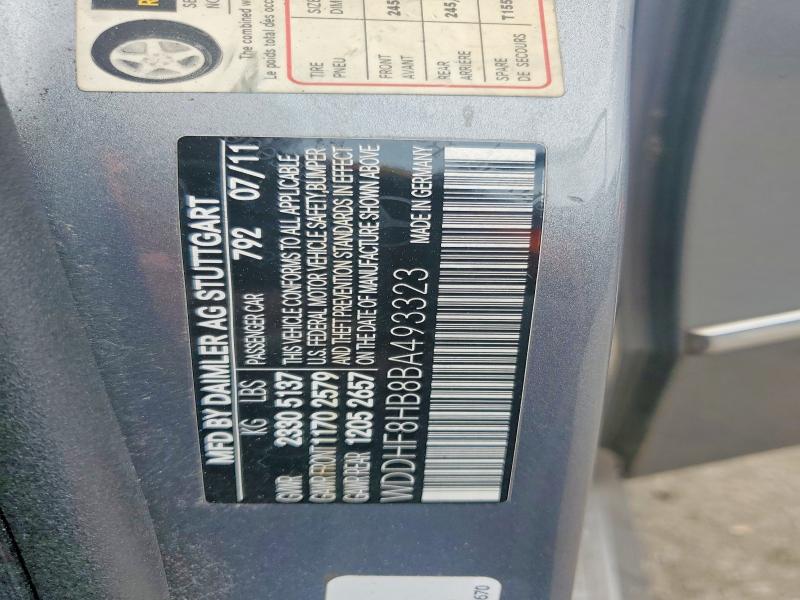 53937866 :رقم المزاد ، WDDHF8HB8BA493323 vin ، 2011 Mercedes-benz E مزاد بيع