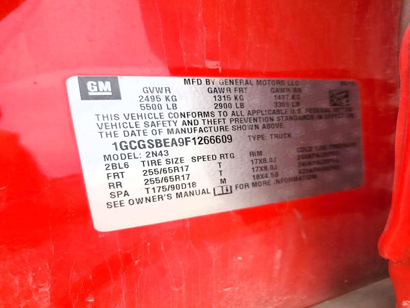 Aukcja sprzedaży 2015 Chevrolet Colorado, vin: 1GCGSBEA9F1266609, numer aukcji: 54210546