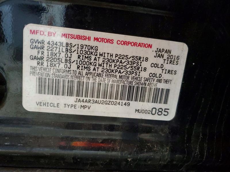 Продаж на аукціоні авто 2016 Mitsubishi Outlander Sport, vin: JA4AR3AU2GZ024149, номер лоту: 54306386
