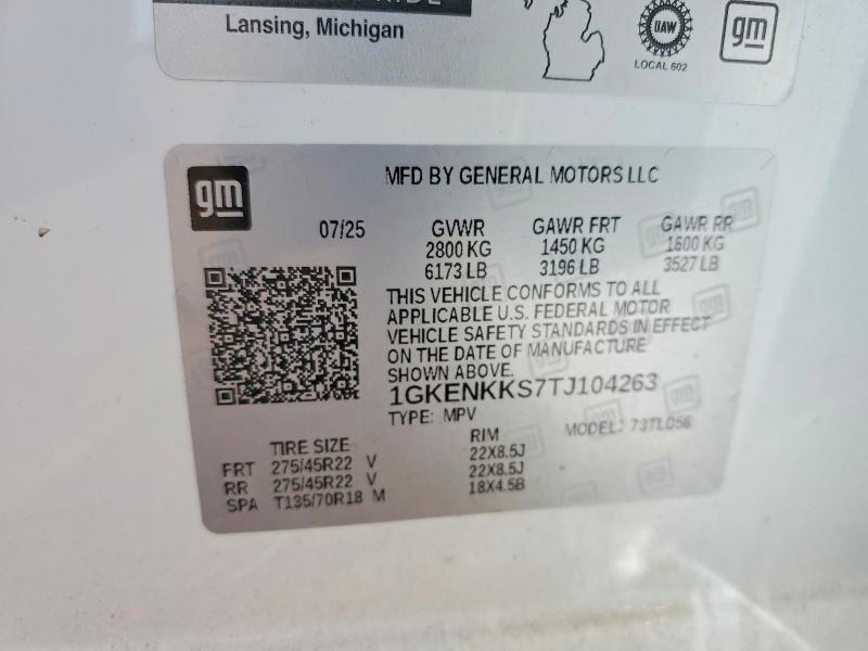 54845076 :رقم المزاد ، 1GKENKKS7TJ104263 vin ، 2026 Gmc Acadia مزاد بيع