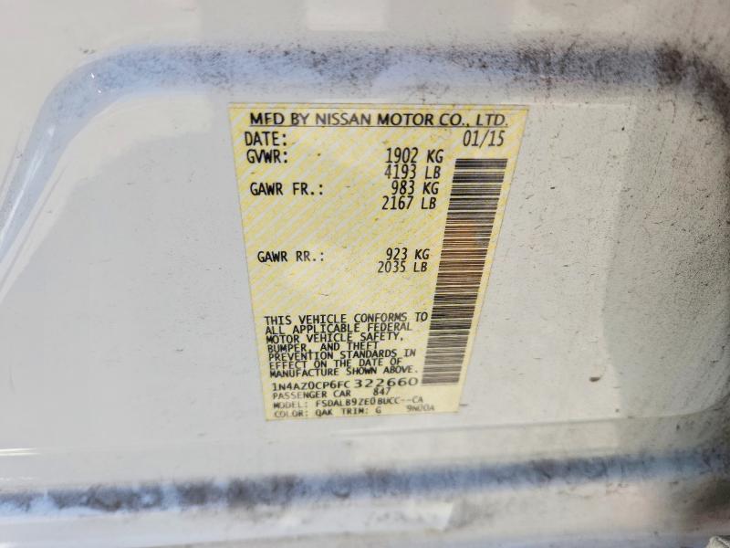 Продажа на аукционе авто 2015 Nissan Leaf, vin: 1N4AZ0CP6FC322660, номер лота: 53260526
