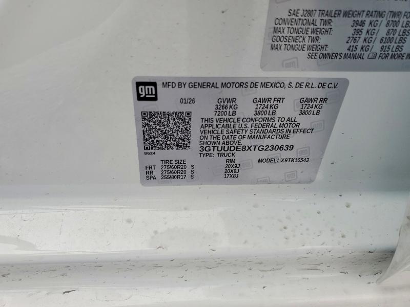 2026 Gmc Sierra მანქანა იყიდება აუქციონზე, vin: 3GTUUDE8XTG230639, აუქციონის ნომერი: 52445346