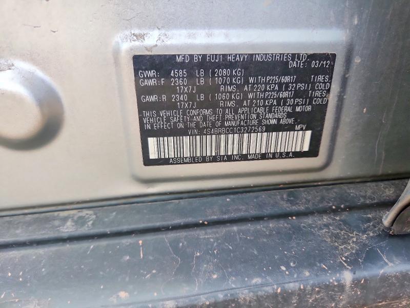 Продажа на аукционе авто 2012 Subaru Outback, vin: 4S4BRBCC1C3272569, номер лота: 52400456