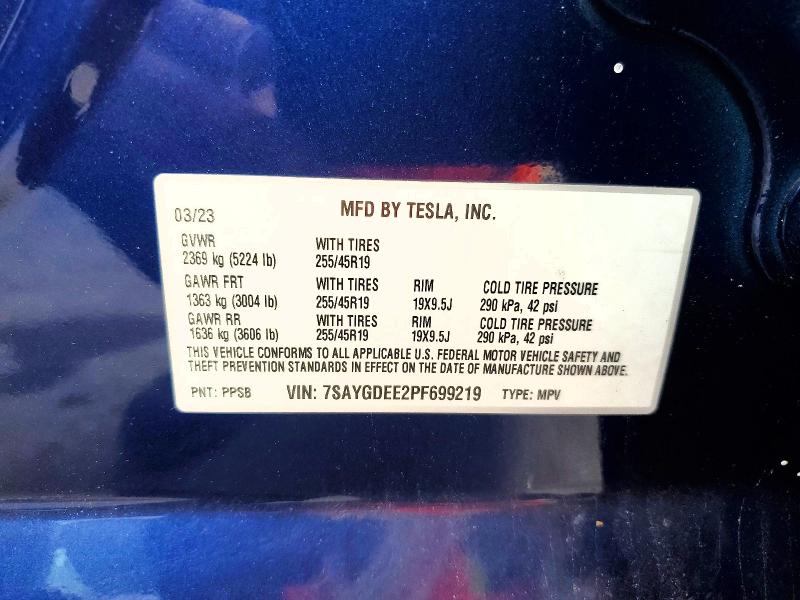 Aukcja sprzedaży 2023 Tesla Model Y, vin: 7SAYGDEE2PF699219, numer aukcji: 55345556