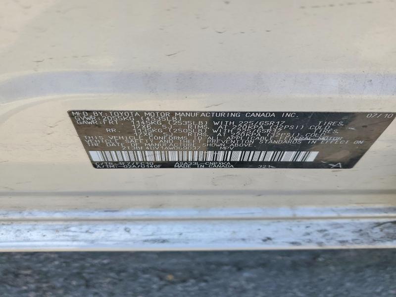 Aukcja sprzedaży 2010 Toyota Rav4, vin: 2T3BF4DV1AW069037, numer aukcji: 51903246
