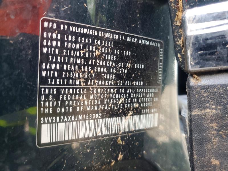 Aukcja sprzedaży 2018 Volkswagen Tiguan, vin: 3VV3B7AX6JM153302, numer aukcji: 52985826