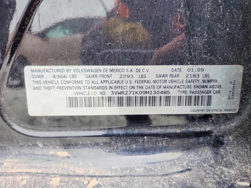 2009 Volkswagen Jetta მანქანა იყიდება აუქციონზე, vin: 3VWRZ71K09M130485, აუქციონის ნომერი: 52418166