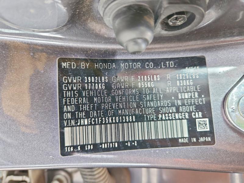 Aukcja sprzedaży 2019 Honda Civic, vin: JHMFC1F35KX013988, numer aukcji: 55063016