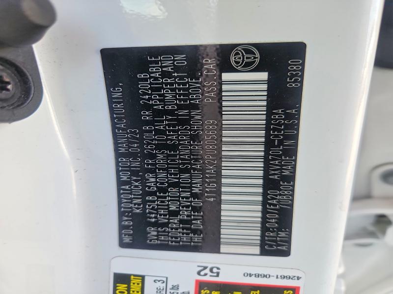 53173386 :رقم المزاد ، 4T1G11AK2PU805689 vin ، 2023 Toyota Camry مزاد بيع