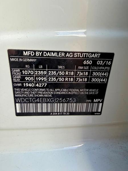 Продажа на аукционе авто 2016 Mercedes-benz Gla, vin: WDCTG4EBXGJ256753, номер лота: 55639206
