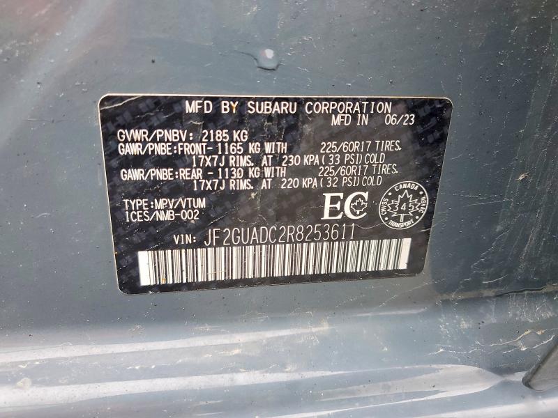 Aukcja sprzedaży 2024 Subaru Crosstrek, vin: JF2GUADC2R8253611, numer aukcji: 52872406