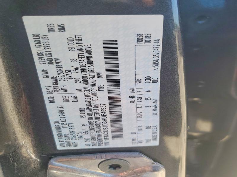 Aukcja sprzedaży 2017 Ford Escape, vin: 1FMCU9JD3HUE45937, numer aukcji: 51098706