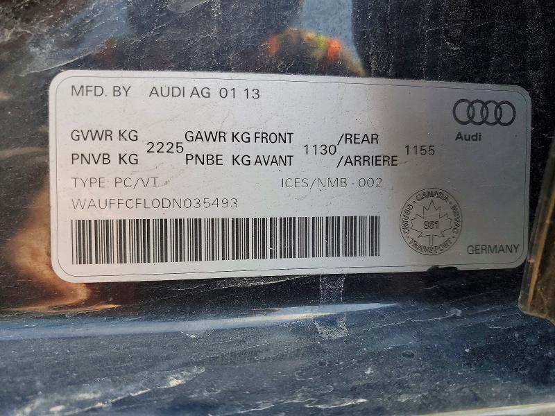 52704236 :رقم المزاد ، WAUFFCFL0DN035493 vin ، 2013 Audi A4 مزاد بيع