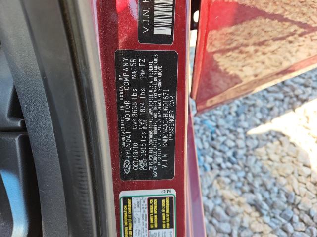53806156 :رقم المزاد ، KMHCN4AC7BU601671 vin ، 2011 Hyundai Accent مزاد بيع