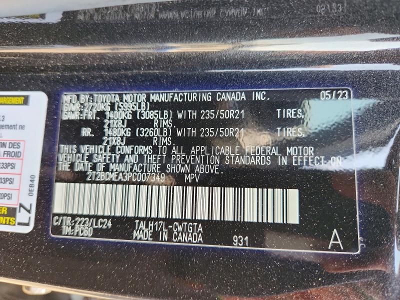 Продажа на аукционе авто 2023 Lexus Rx, vin: 2T2BCMEA3PC007349, номер лота: 52957056