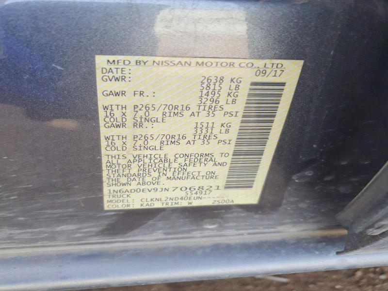 Aukcja sprzedaży 2018 Nissan Frontier, vin: 1N6AD0EV9JN706821, numer aukcji: 54878656