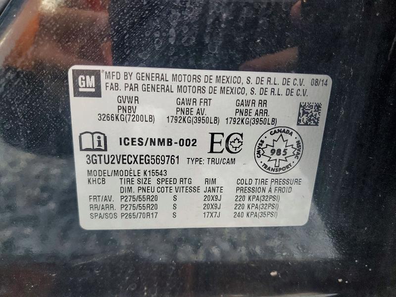 Aukcja sprzedaży 2014 Gmc Sierra, vin: 3GTU2VECXEG569761, numer aukcji: 54926666