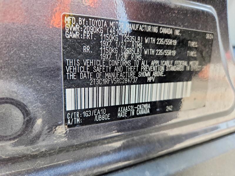 Продаж на аукціоні авто 2024 Toyota Rav4, vin: 2T3C1RFV5RC284737, номер лоту: 53021006
