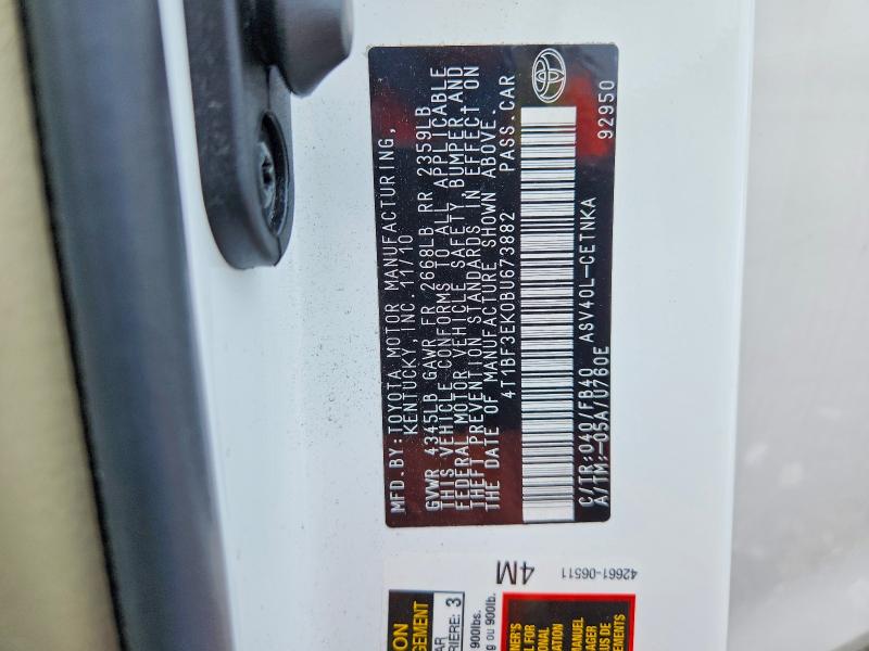 53739786 :رقم المزاد ، 4T1BF3EK0BU673882 vin ، 2011 Toyota Camry مزاد بيع