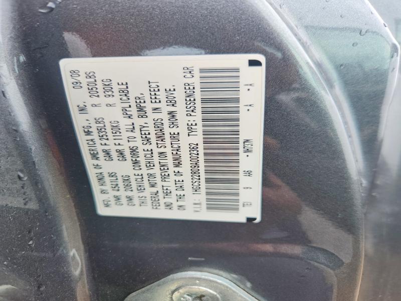 Продажа на аукционе авто 2009 Honda Accord, vin: 1HGCS22809A002362, номер лота: 54671146
