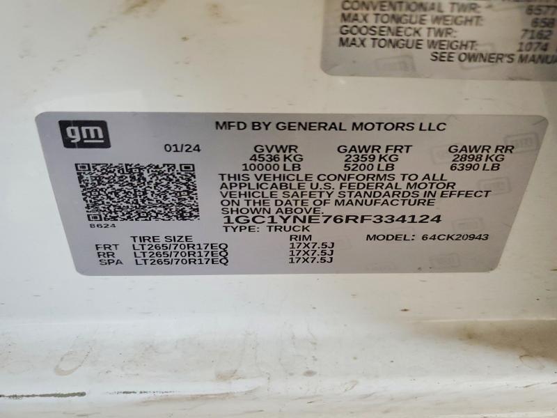 Продажа на аукционе авто 2024 Chevrolet Silverado, vin: 1GC1YNE76RF334124, номер лота: 54118646