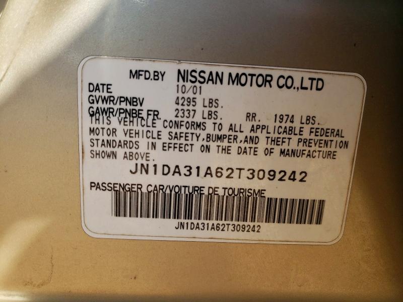 2002 Nissan Maxima მანქანა იყიდება აუქციონზე, vin: JN1DA31A62T309242, აუქციონის ნომერი: 54077826