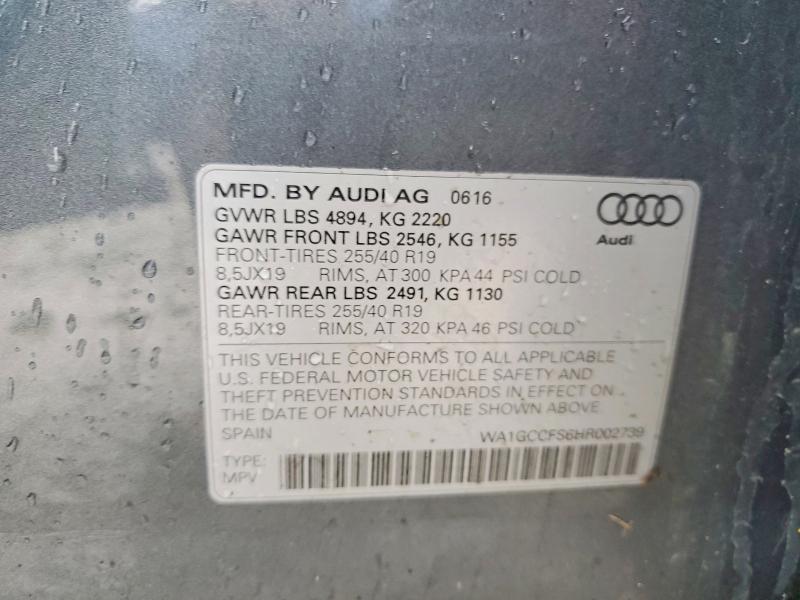 Продаж на аукціоні авто 2017 Audi Q3, vin: WA1GCCFS6HR002739, номер лоту: 53664866