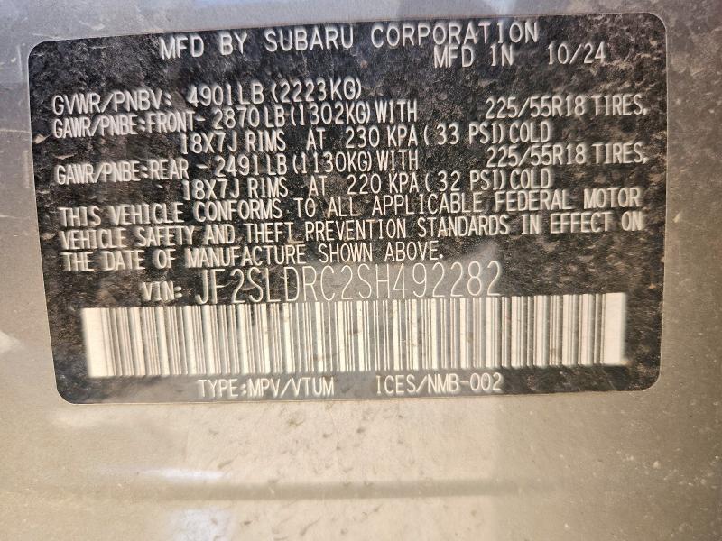 Продажа на аукционе авто 2025 Subaru Forester, vin: JF2SLDRC2SH492282, номер лота: 53445186