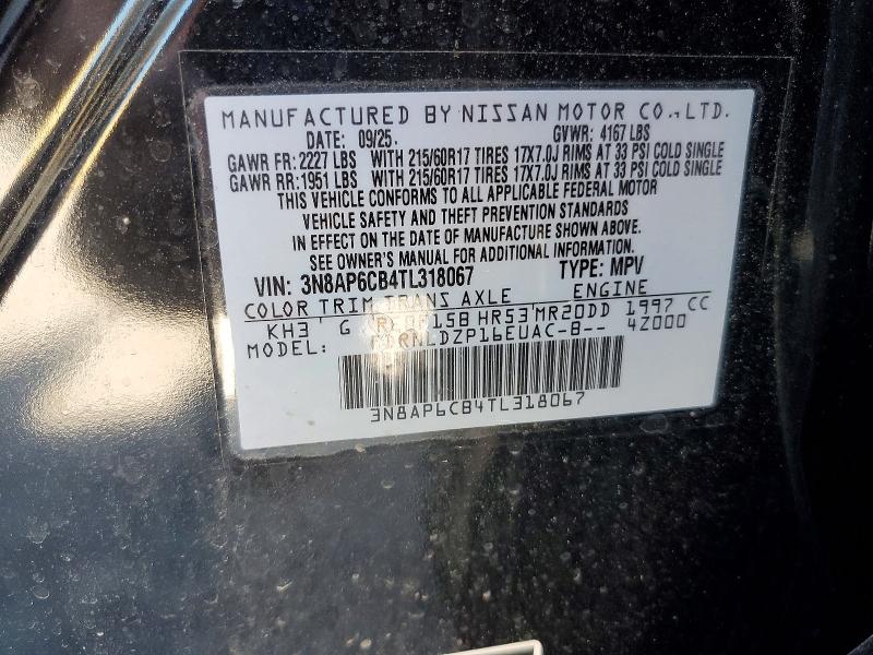 Aukcja sprzedaży 2026 Nissan Kicks, vin: 3N8AP6CB4TL318067, numer aukcji: 54295856