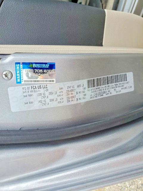 52573436 :رقم المزاد ، 2C4RC1DG3LR163814 vin ، 2020 Chrysler Voyager مزاد بيع