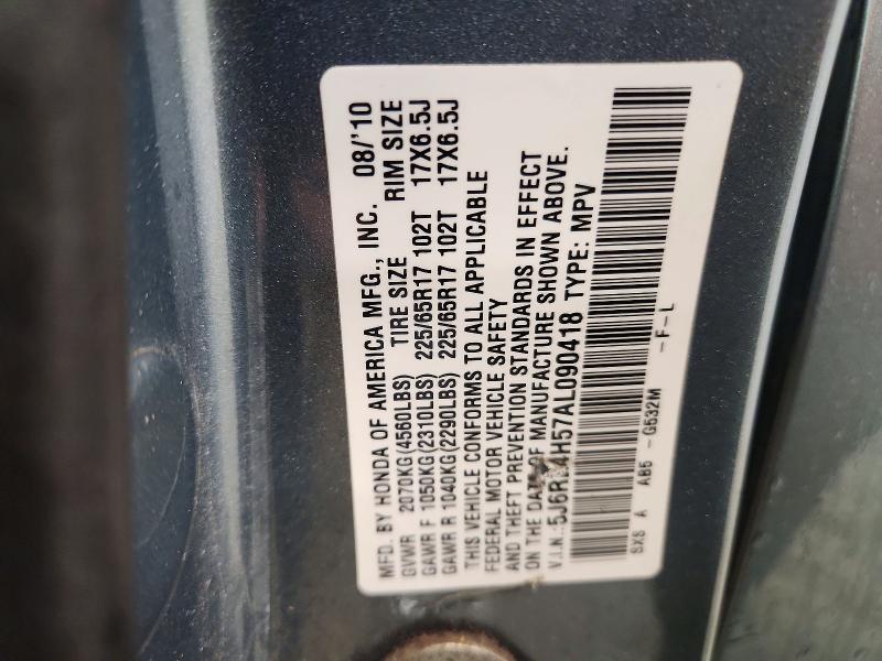 2010 Honda Cr-v მანქანა იყიდება აუქციონზე, vin: 5J6RE4H57AL090418, აუქციონის ნომერი: 54890186