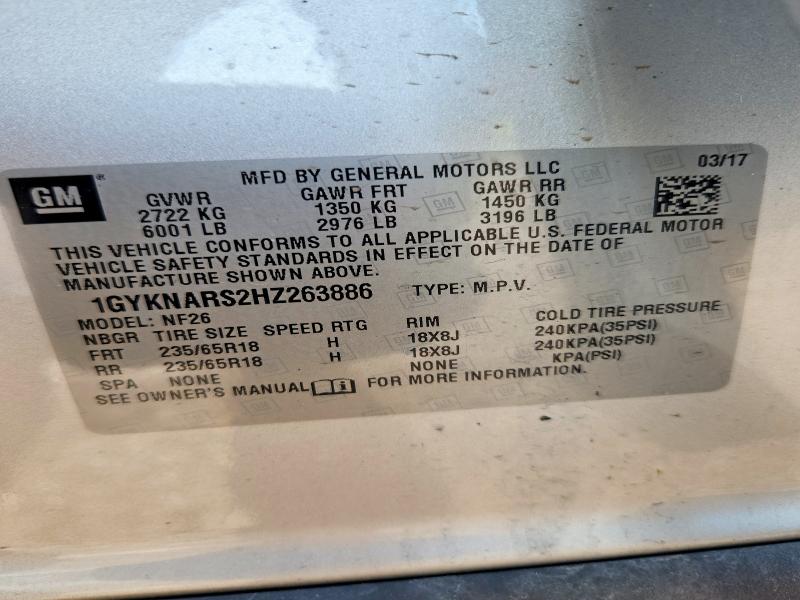 52512606 :رقم المزاد ، 1GYKNARS2HZ263886 vin ، 2017 Cadillac Xt4 مزاد بيع