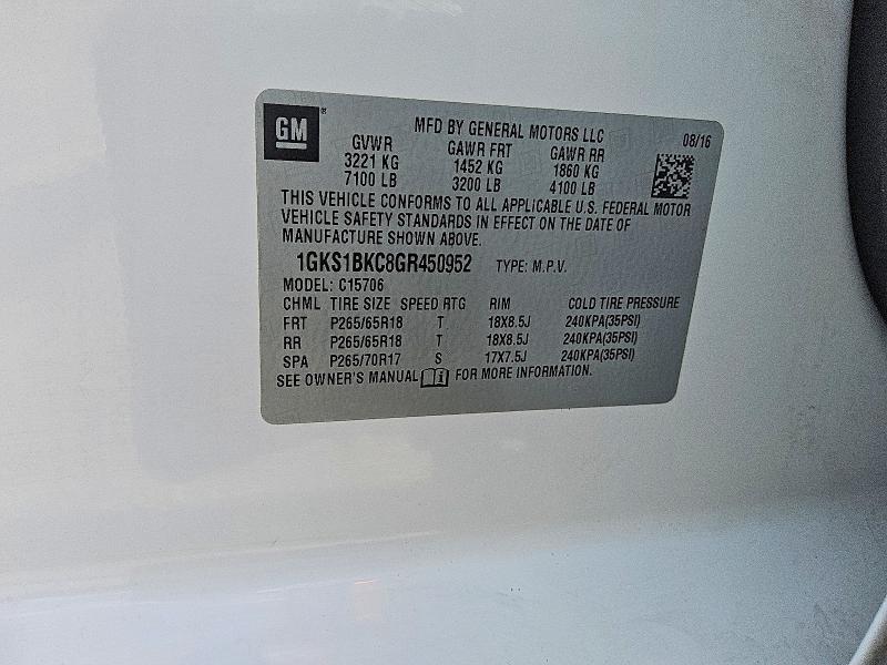 Продажа на аукционе авто 2016 Gmc Yukon, vin: 1GKS1BKC8GR450952, номер лота: 52531596