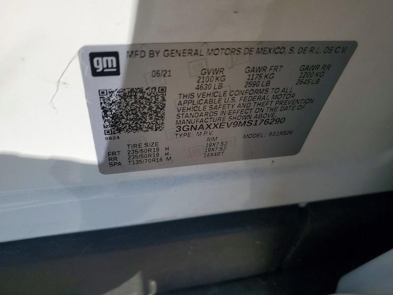 Продажа на аукционе авто 2021 Chevrolet Equinox, vin: 3GNAXXEV9MS176290, номер лота: 54117986