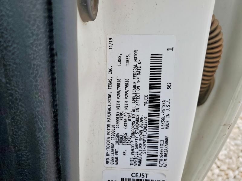 Продажа на аукционе авто 2020 Toyota Tundra, vin: 5TFDY5F17LX902373, номер лота: 52618826